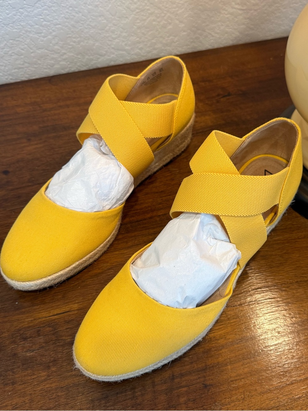 Lifestride Yellow Elastic Strap Espadrille Flats - Women